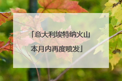 意大利埃特纳火山本月内再度喷发