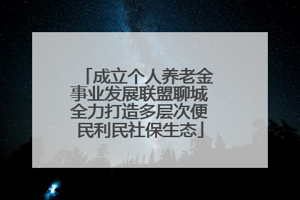 成立个人养老金事业发展联盟聊城全力打造多层次便民利民社保生态