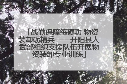 战勤保障练硬功 物资装卸砺精兵——开阳县人武部组织支援队伍开展物资装卸专业训练