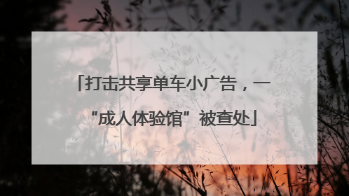 打击共享单车小广告，一“成人体验馆”被查处