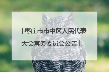枣庄市市中区人民代表大会常务委员会公告