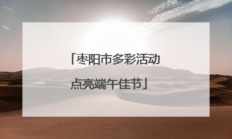 枣阳市多彩活动点亮端午佳节