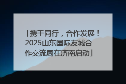 携手同行，合作发展！2025山东国际友城合作交流周在济南启动