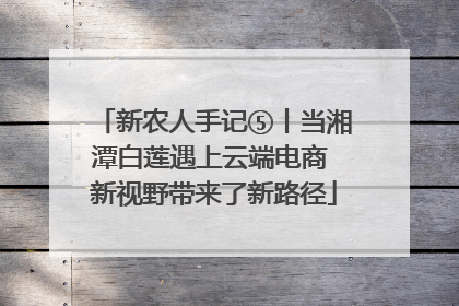 新农人手记⑤丨当湘潭白莲遇上云端电商 新视野带来了新路径