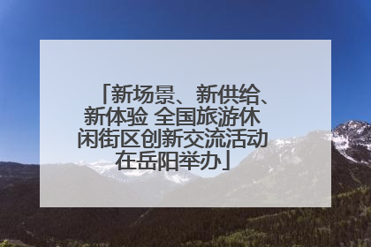 新场景、新供给、新体验 全国旅游休闲街区创新交流活动在岳阳举办