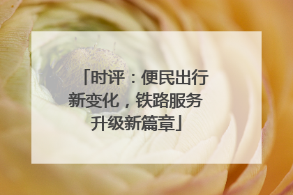 时评：便民出行新变化，铁路服务升级新篇章