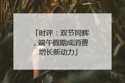 时评：双节同辉，端午假期成消费增长新动力