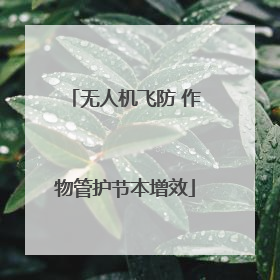 无人机飞防 作物管护节本增效
