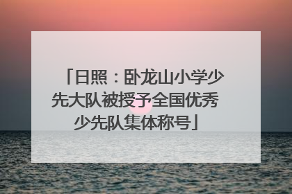 日照：卧龙山小学少先大队被授予全国优秀少先队集体称号