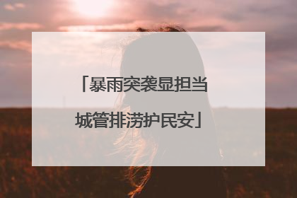 暴雨突袭显担当 城管排涝护民安
