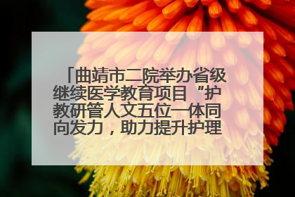 曲靖市二院举办省级继续医学教育项目“护教研管人文五位一体同向发力，助力提升护理效能学习班”