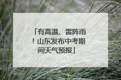 有高温、雷阵雨！山东发布中考期间天气预报