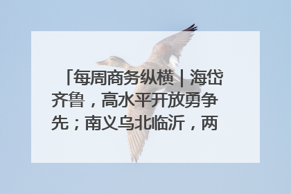 每周商务纵横｜海岱齐鲁，高水平开放勇争先；南义乌北临沂，两扇窗里观外贸