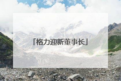 格力迎新董事长