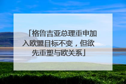 格鲁吉亚总理重申加入欧盟目标不变，但欲先重塑与欧关系