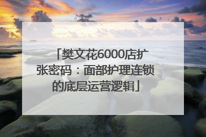 樊文花6000店扩张密码：面部护理连锁的底层运营逻辑