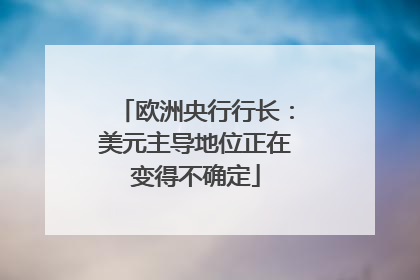 欧洲央行行长：美元主导地位正在变得不确定