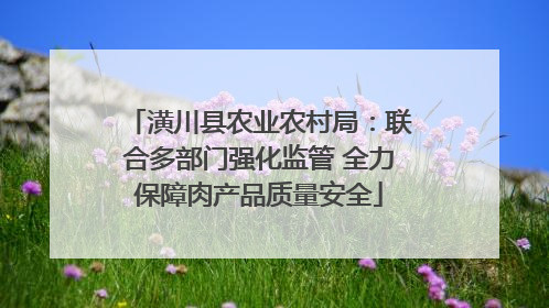 潢川县农业农村局：联合多部门强化监管 全力保障肉产品质量安全