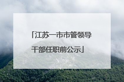 江苏一市市管领导干部任职前公示