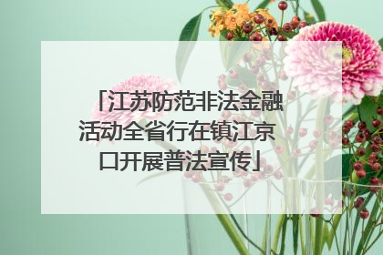 江苏防范非法金融活动全省行在镇江京口开展普法宣传