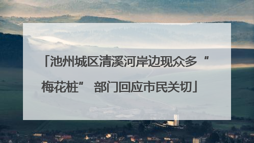 池州城区清溪河岸边现众多“梅花桩” 部门回应市民关切