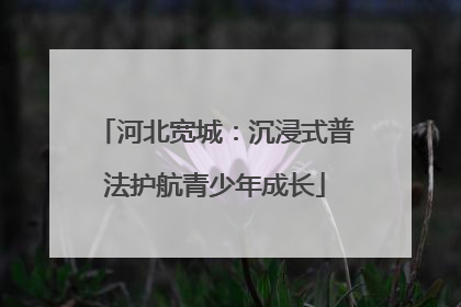 河北宽城：沉浸式普法护航青少年成长