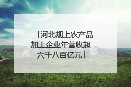 河北规上农产品加工企业年营收超六千八百亿元