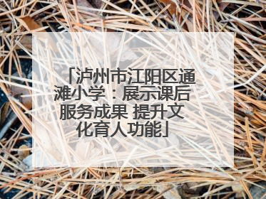 泸州市江阳区通滩小学：展示课后服务成果 提升文化育人功能