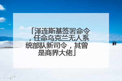 泽连斯基签署命令，任命乌克兰无人系统部队新司令，其曾是商界大佬