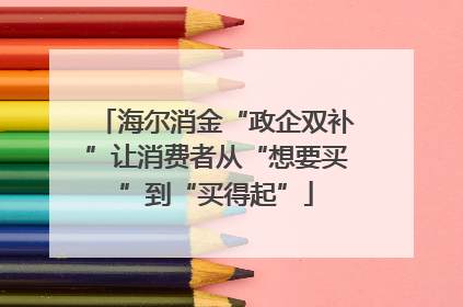 海尔消金“政企双补”让消费者从“想要买”到“买得起”