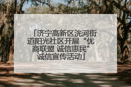 济宁高新区洸河街道阳光社区开展“优商联盟 诚信惠民”诚信宣传活动