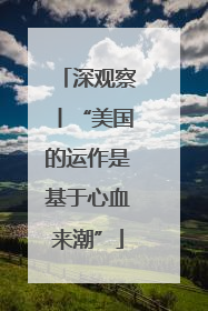 深观察丨“美国的运作是基于心血来潮”