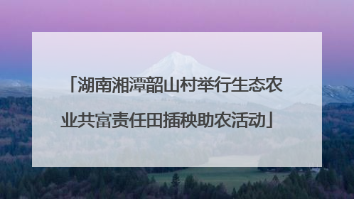 湖南湘潭韶山村举行生态农业共富责任田插秧助农活动