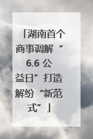 湖南首个商事调解“6.6 公益日”打造解纷“新范式”