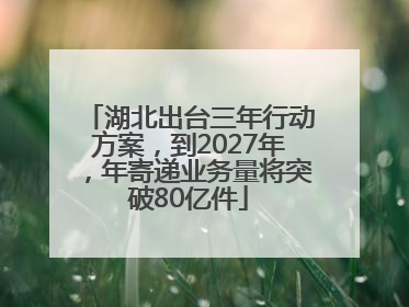湖北出台三年行动方案，到2027年，年寄递业务量将突破80亿件