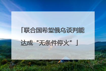 联合国希望俄乌谈判能达成“无条件停火”