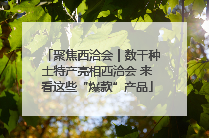 聚焦西洽会｜数千种土特产亮相西洽会 来看这些“爆款”产品