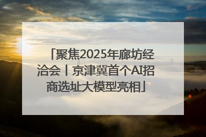聚焦2025年廊坊经洽会丨京津冀首个AI招商选址大模型亮相