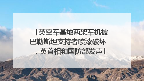 英空军基地两架军机被巴勒斯坦支持者喷漆破坏，英首相和国防部发声
