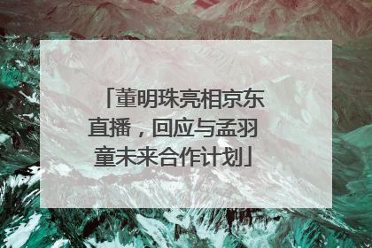董明珠亮相京东直播，回应与孟羽童未来合作计划