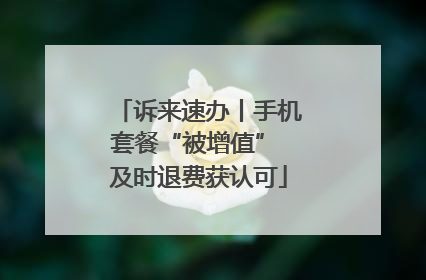 诉来速办丨手机套餐“被增值” 及时退费获认可