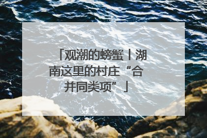 观潮的螃蟹丨湖南这里的村庄“合并同类项”