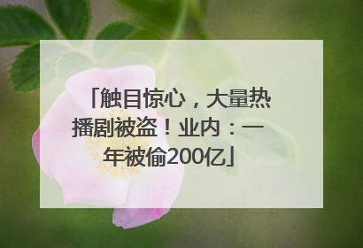 触目惊心，大量热播剧被盗！业内：一年被偷200亿