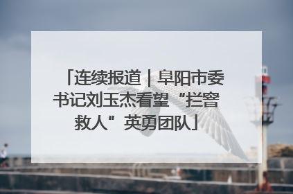 连续报道｜阜阳市委书记刘玉杰看望“拦窨救人”英勇团队