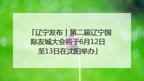 辽宁发布｜第二届辽宁国际友城大会将于6月12日至13日在沈阳举办