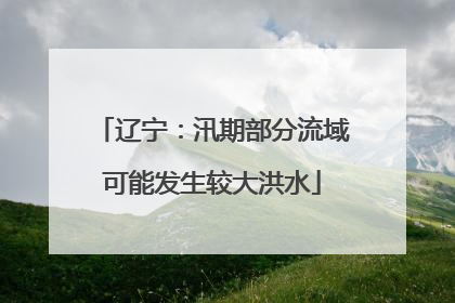 辽宁：汛期部分流域可能发生较大洪水