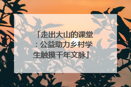 走出大山的课堂：公益助力乡村学生触摸千年文脉