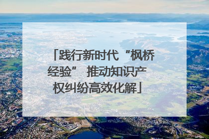 践行新时代“枫桥经验” 推动知识产权纠纷高效化解
