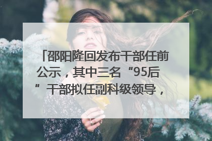 邵阳隆回发布干部任前公示，其中三名“95后”干部拟任副科级领导，均系硕士选调生