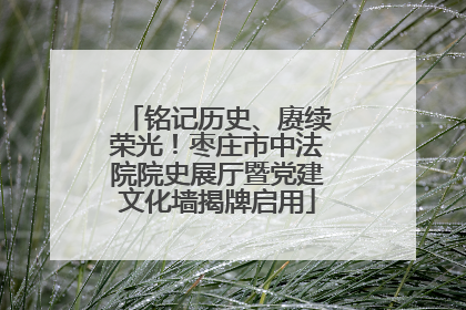 铭记历史、赓续荣光！枣庄市中法院院史展厅暨党建文化墙揭牌启用